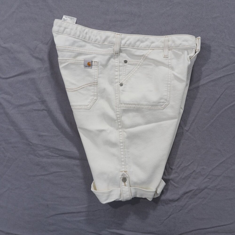 Carhartt Shorts Womens White 10 Bermuda Stretch Work Street Utility WB076 ANW - Picture 9 of 10
